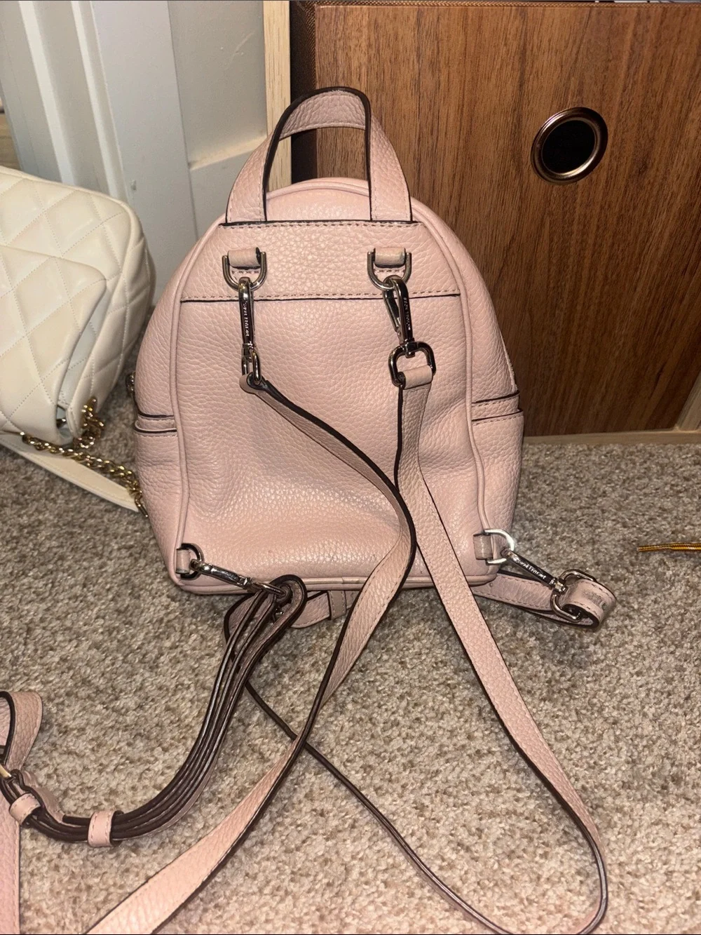 Michael Kors Blush Pink Mini Studded Leather Backpack